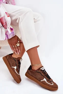 Sale Daniel Lopez Just Dare Sneakersy Damskie SS2D4016 Camel Brązowy