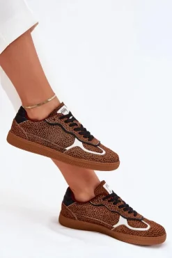 Sale Daniel Lopez Just Dare Sneakersy Damskie SS2D4016 Camel Brązowy