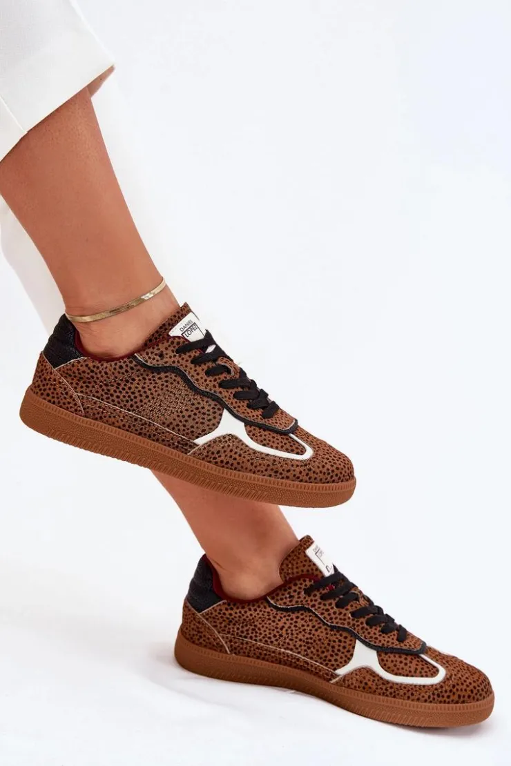 Sale Daniel Lopez Just Dare Sneakersy Damskie SS2D4016 Camel Brązowy