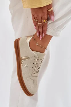 Damskie Boto Sneakersy Damskie Eko Zamszowe Beżowe Micca