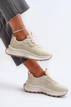 Damskie Big Star Shoes Sneakersy Damskie HI-POLY SYSTEM Big Star NN274A105 Beżowe