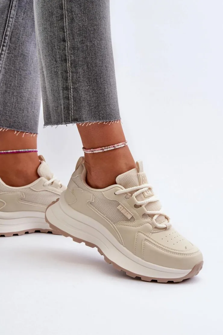 Damskie Big Star Shoes Sneakersy Damskie HI-POLY SYSTEM Big Star NN274A105 Beżowe