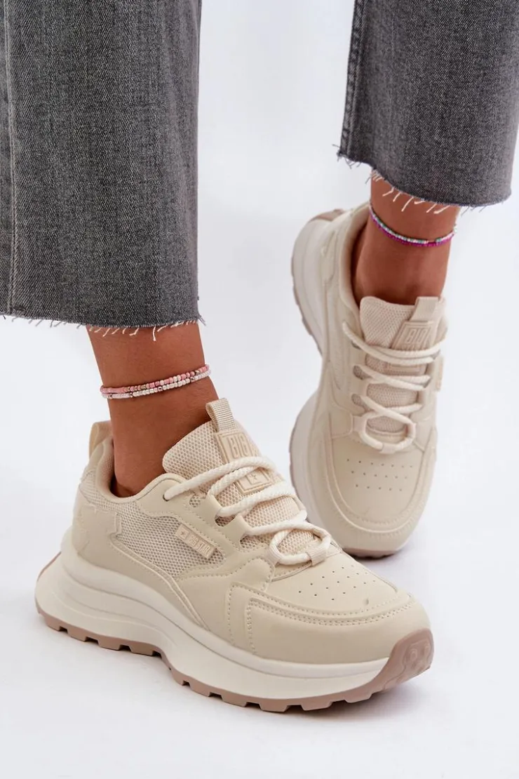 Damskie Big Star Shoes Sneakersy Damskie HI-POLY SYSTEM Big Star NN274A105 Beżowe