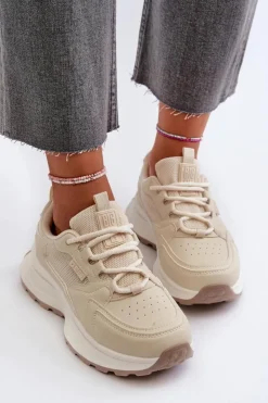 Damskie Big Star Shoes Sneakersy Damskie HI-POLY SYSTEM Big Star NN274A105 Beżowe
