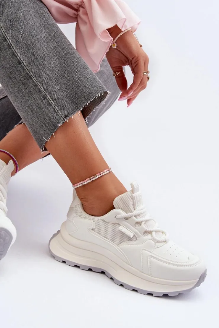 New Big Star Shoes Sneakersy Damskie HI-POLY SYSTEM Big Star NN274A107 Białe Biały