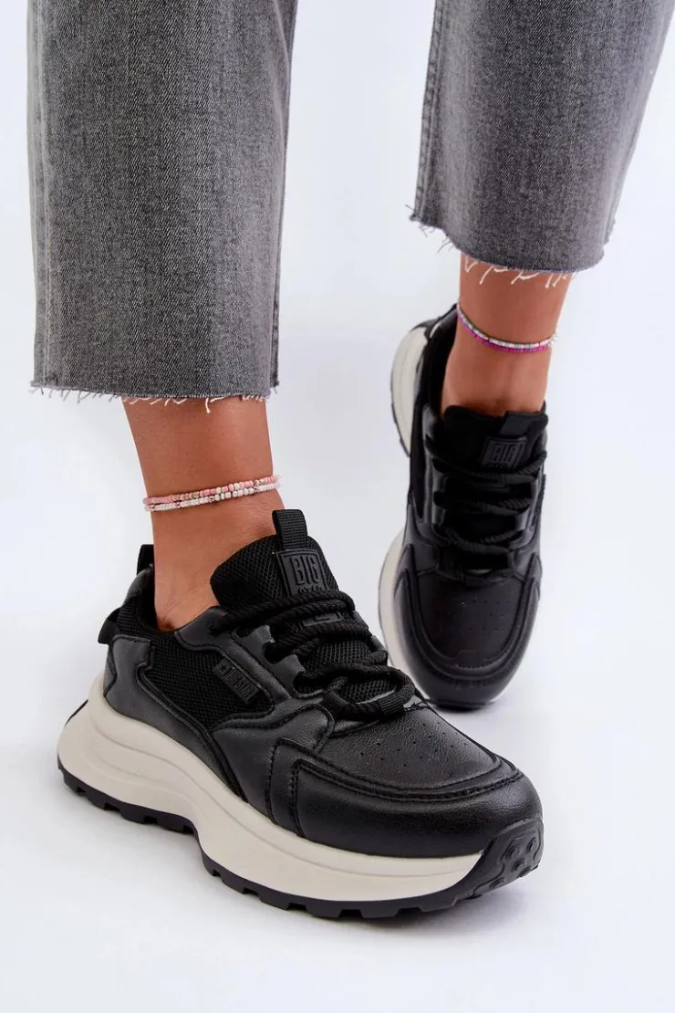 Damskie Big Star Shoes Sneakersy Damskie HI-POLY SYSTEM Big Star NN274A106 Czarne