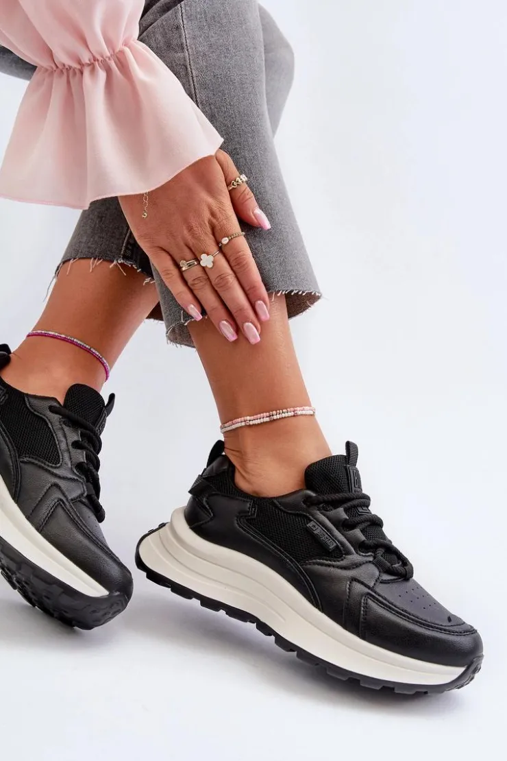 Damskie Big Star Shoes Sneakersy Damskie HI-POLY SYSTEM Big Star NN274A106 Czarne