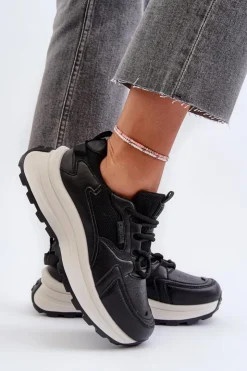 Damskie Big Star Shoes Sneakersy Damskie HI-POLY SYSTEM Big Star NN274A106 Czarne