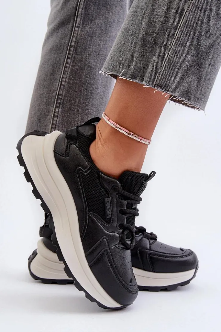 Damskie Big Star Shoes Sneakersy Damskie HI-POLY SYSTEM Big Star NN274A106 Czarne