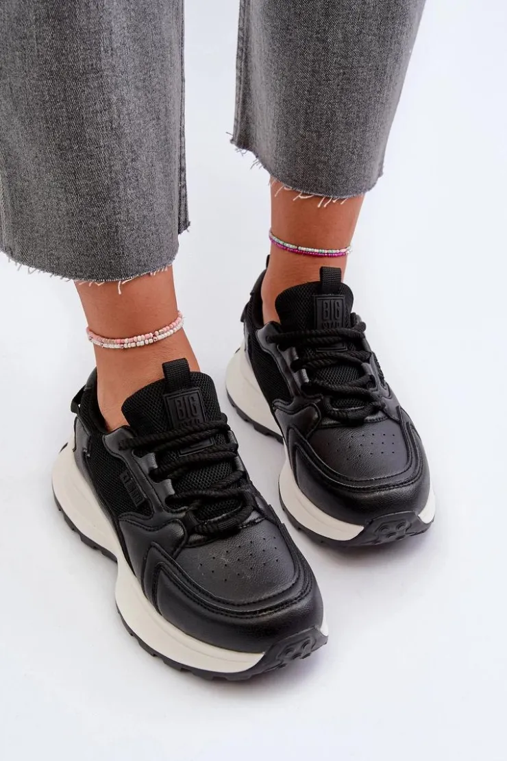 Damskie Big Star Shoes Sneakersy Damskie HI-POLY SYSTEM Big Star NN274A106 Czarne