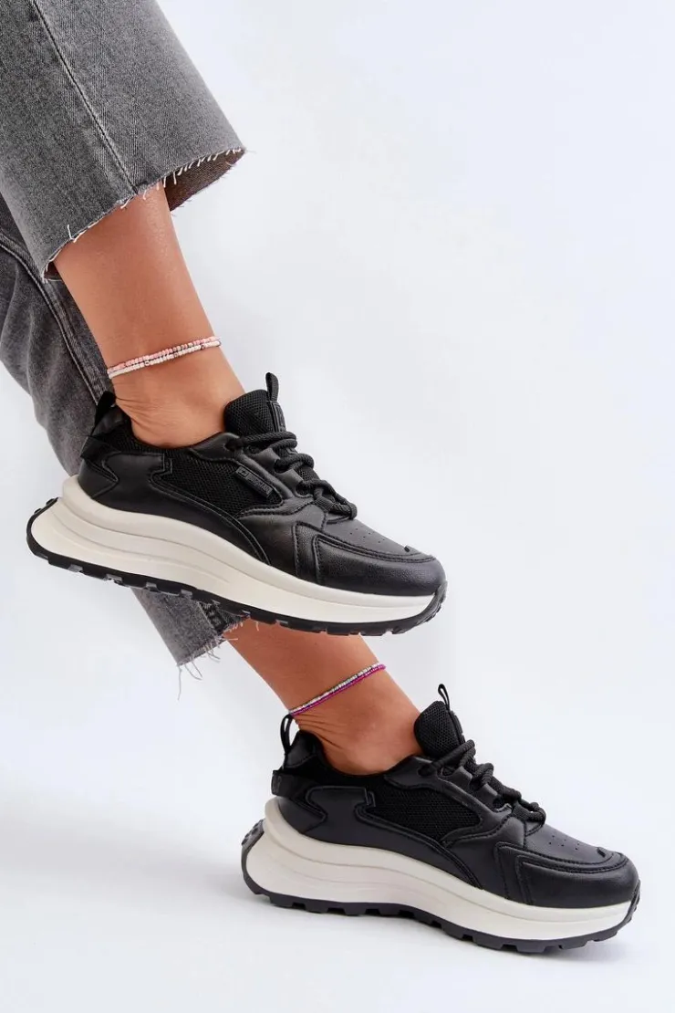 Damskie Big Star Shoes Sneakersy Damskie HI-POLY SYSTEM Big Star NN274A106 Czarne