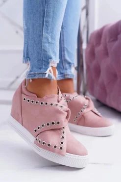 Sale Boto Sneakersy damskie Koturny LU BOO Różowe Margo