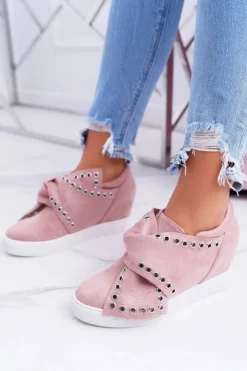 Sale Boto Sneakersy damskie Koturny LU BOO Różowe Margo