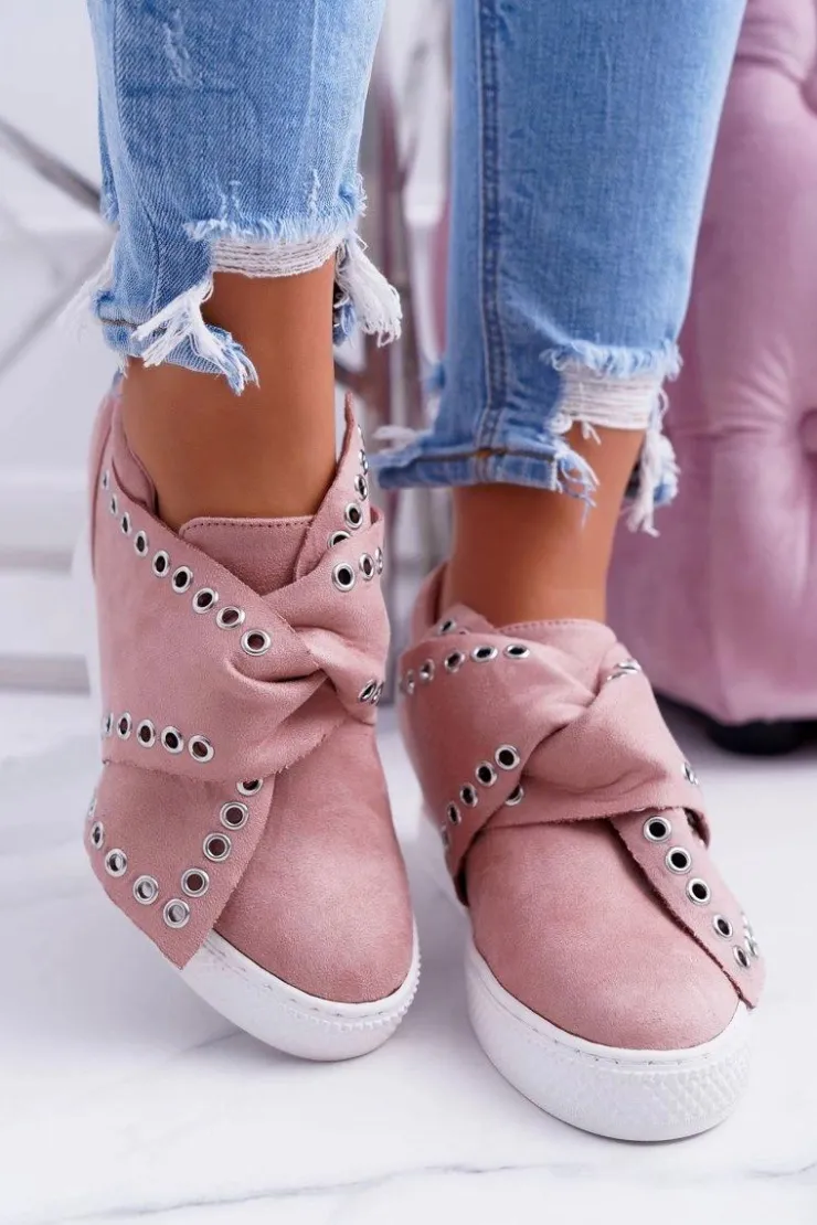 Sale Boto Sneakersy damskie Koturny LU BOO Różowe Margo