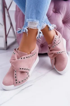 Sale Boto Sneakersy damskie Koturny LU BOO Różowe Margo