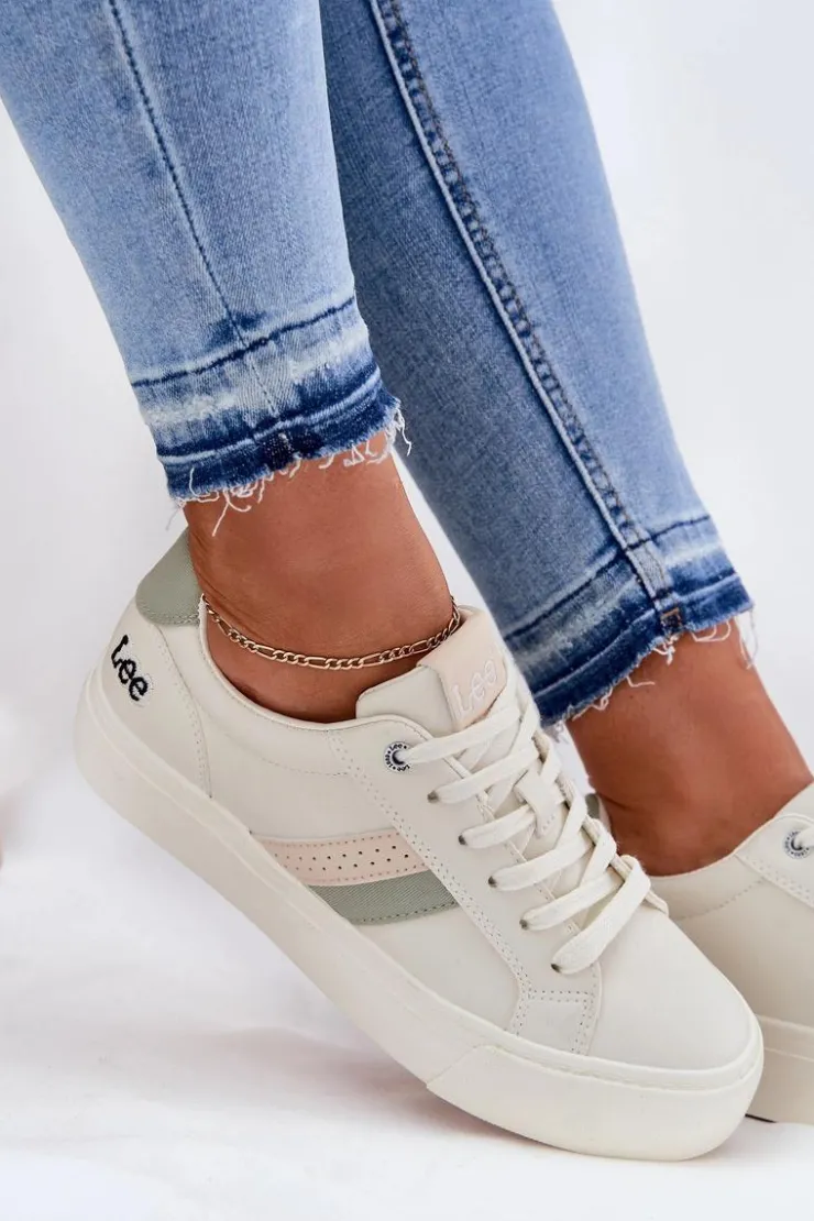 Best Lee Sneakersy Damskie LAYLA WOMEN LOW 50251003 Zgaszona Biel Biały