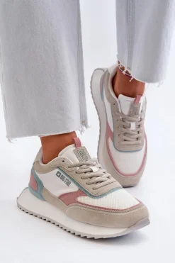 Big Star Shoes Buty Sportowe Na Platformie|Buty Sportowe Big Star*Sneakersy Damskie Memory Foam System Big Star NN274690 Białe