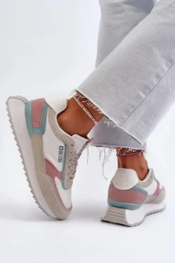 Big Star Shoes Buty Sportowe Na Platformie|Buty Sportowe Big Star*Sneakersy Damskie Memory Foam System Big Star NN274690 Białe