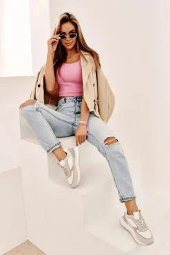 Big Star Shoes Buty Sportowe Na Platformie|Buty Sportowe Big Star*Sneakersy Damskie Memory Foam System Big Star NN274690 Białe