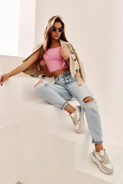 Big Star Shoes Buty Sportowe Na Platformie|Buty Sportowe Big Star*Sneakersy Damskie Memory Foam System Big Star NN274690 Białe