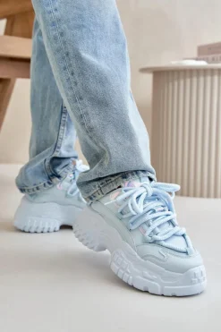 Boto Sneakersy Damskie*Sneakersy Damskie Na Masywnej Podeszwie e Nevela Niebieski