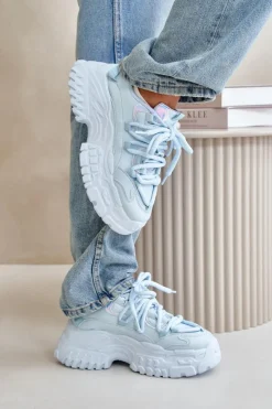 Boto Sneakersy Damskie*Sneakersy Damskie Na Masywnej Podeszwie e Nevela Niebieski