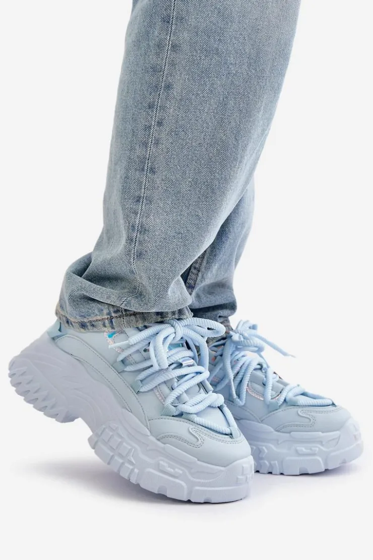 Boto Sneakersy Damskie*Sneakersy Damskie Na Masywnej Podeszwie e Nevela Niebieski