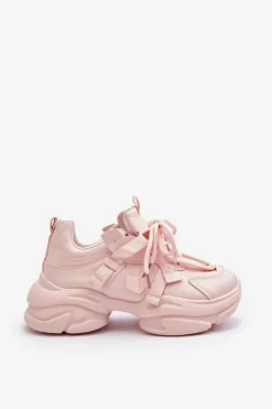 Discount Boto Sneakersy Damskie Na Masywnej Podeszwie Różowe Windamella Różowy