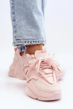 Discount Boto Sneakersy Damskie Na Masywnej Podeszwie Różowe Windamella Różowy