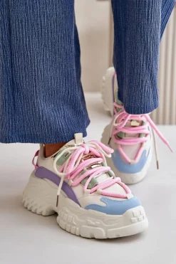 Best Boto Sneakersy Damskie Na Masywnej Podeszwie Multikolor Nevela Wielokolorowy