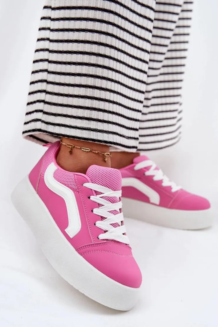 Boto Buty Sportowe Na Platformie|Sneakersy Damskie*Sneakersy Damskie Na Platformie Fuksja Tellnira Różowy