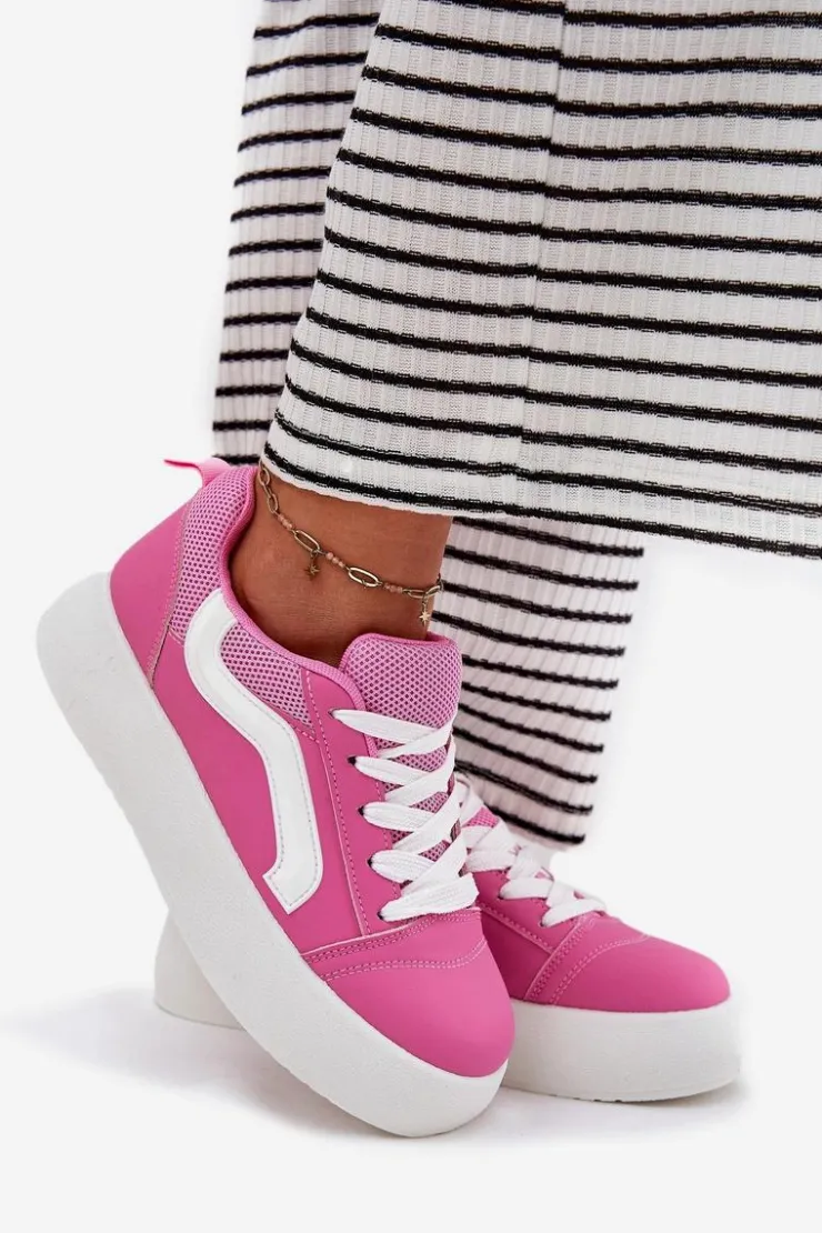 Boto Buty Sportowe Na Platformie|Sneakersy Damskie*Sneakersy Damskie Na Platformie Fuksja Tellnira Różowy