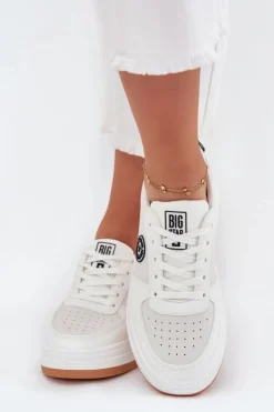 Big Star Shoes Buty Sportowe Big Star|Sneakersy Damskie*Sneakersy Damskie Na Platformie Big Star RR274572 HI-POLY SYSTEM Białe Biały