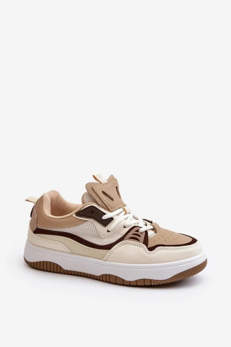 Boto Sneakersy Damskie*Sneakersy Damskie Na Platformie Brązowe Etnaria Brązowy