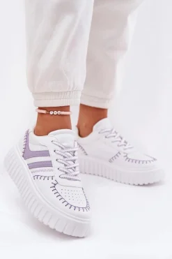 Discount Boto Sneakersy Damskie Na Platformie Fioletowe Ofenale Fioletowy