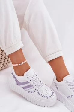Discount Boto Sneakersy Damskie Na Platformie Fioletowe Ofenale Fioletowy