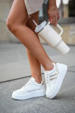 Online Boto Sneakersy Damskie Na Platformie Złote Ofenale