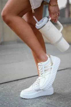 Online Boto Sneakersy Damskie Na Platformie Złote Ofenale