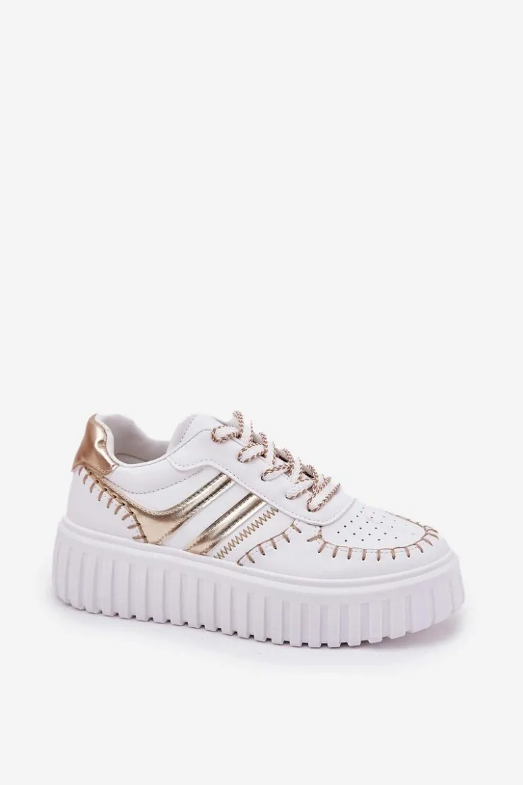 Online Boto Sneakersy Damskie Na Platformie Złote Ofenale