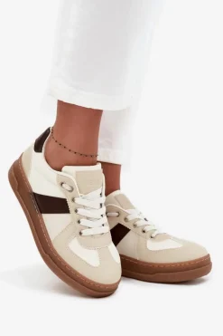 New Boto Sneakersy Damskie Na Platformie Beżowe Galivina