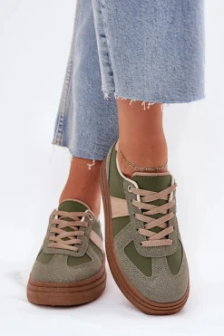 Damskie Boto Sneakersy Damskie Na Platformie Zielone Dovina
