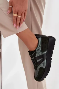 Buty damskie Vinceza Sneakersy Damskie*Sneakersy Damskie Na Platformie Vinceza 58561 Ciemnozielone Zielony