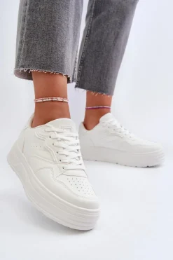 Damskie Evento Sneakersy Damskie Na Platformie Białe Axivana