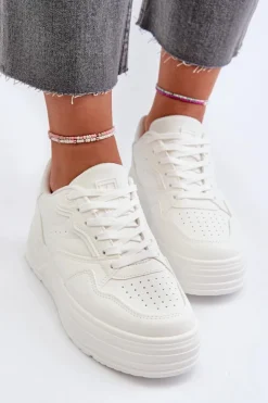 Damskie Evento Sneakersy Damskie Na Platformie Białe Axivana