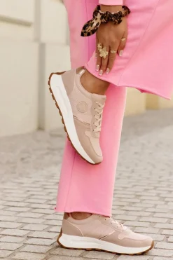 Big Star Shoes Buty Sportowe Na Platformie|Buty Sportowe Big Star*Sneakersy Damskie Na Platformie Big Star RR274489 Hi-Poly System Różowe