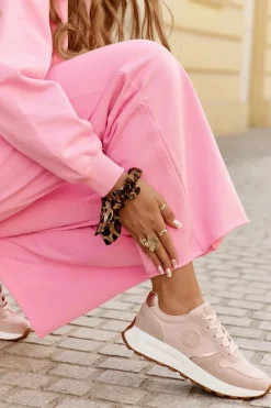 Big Star Shoes Buty Sportowe Na Platformie|Buty Sportowe Big Star*Sneakersy Damskie Na Platformie Big Star RR274489 Hi-Poly System Różowe