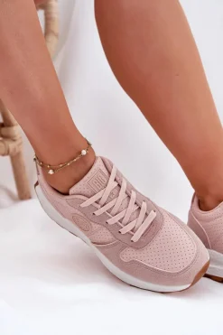 Big Star Shoes Buty Sportowe Na Platformie|Buty Sportowe Big Star*Sneakersy Damskie Na Platformie Big Star RR274489 Hi-Poly System Różowe