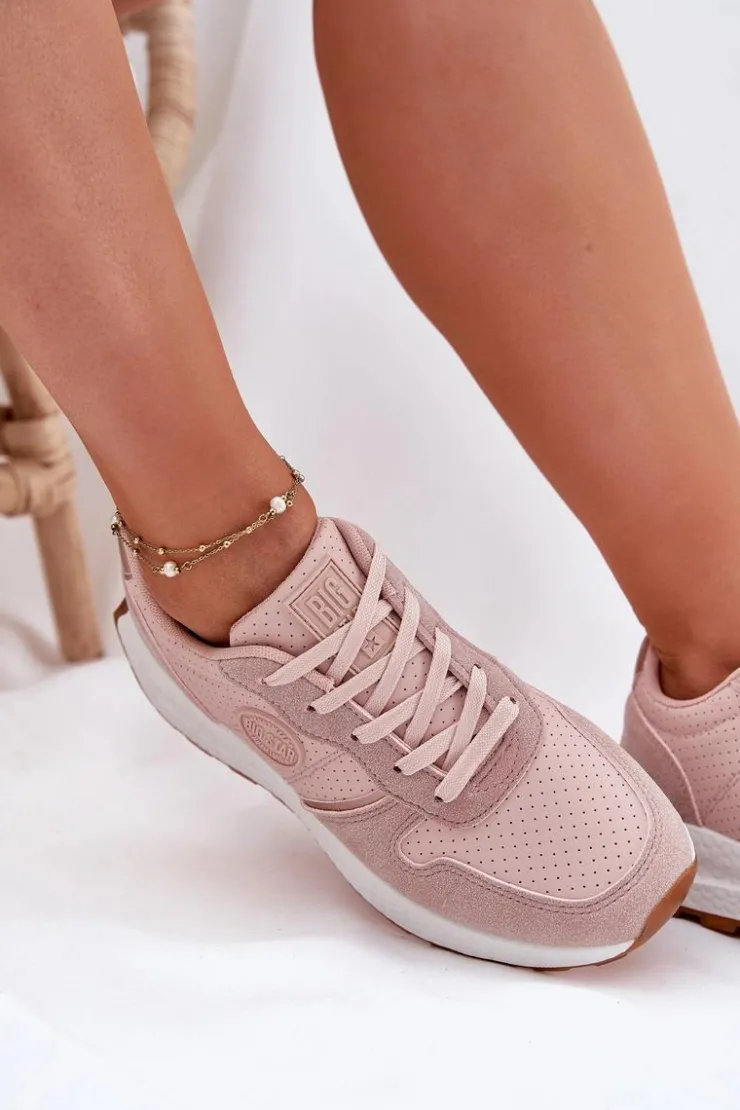 Big Star Shoes Buty Sportowe Na Platformie|Buty Sportowe Big Star*Sneakersy Damskie Na Platformie Big Star RR274489 Hi-Poly System Różowe