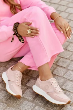 Big Star Shoes Buty Sportowe Na Platformie|Buty Sportowe Big Star*Sneakersy Damskie Na Platformie Big Star RR274489 Hi-Poly System Różowe