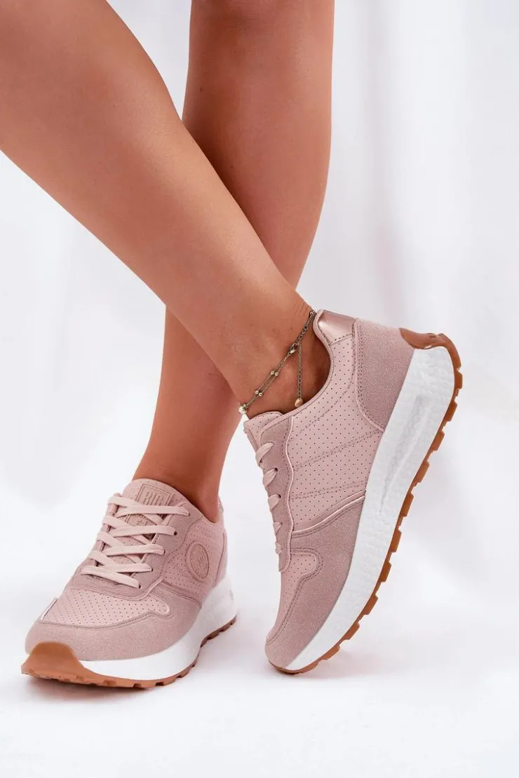 Big Star Shoes Buty Sportowe Na Platformie|Buty Sportowe Big Star*Sneakersy Damskie Na Platformie Big Star RR274489 Hi-Poly System Różowe